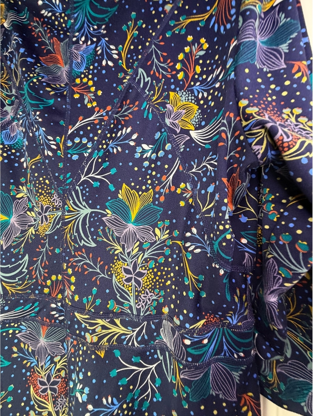 Title Nine Navy Woodland Botanical Print Fit & Flare Dress Large - Picture 7 of 7